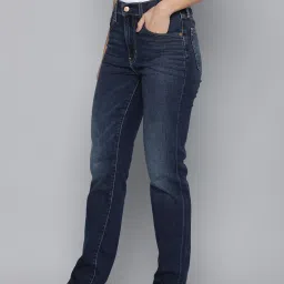 Levi's 721 Dark Blue Relaxed Fit High Rise Jeans image 3