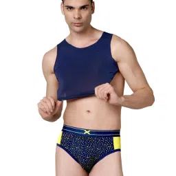 Frenchie Yellow Elastane Printed Briefs - Pack Of 2 image 3