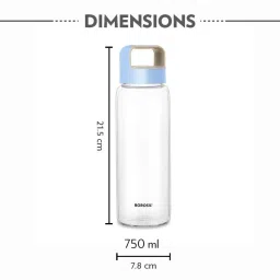 borosil ?Borosil Water Bottle For Hot & Cold Water Set of 2 (Blue, ?750 ml) image 3