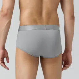 Xyxx Grey Nylon Solid Regular Fit Briefs image 2