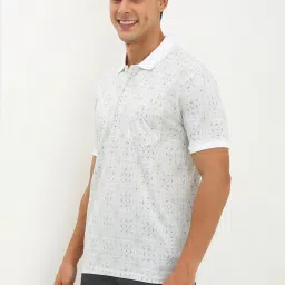 Allen Solly White Cotton Regular Fit Printed Polo T-Shirt image 3