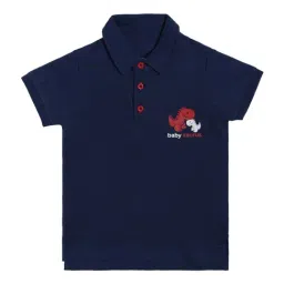 Dyca Kids Navy Cotton Printed Polo T-Shirt-image-15
