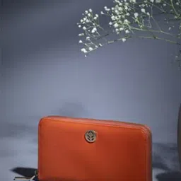 Biba Brown One Size Zip Around Wallet for Women-image-44