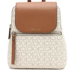 CALVIN KLEIN Vanilla & Caramel Logo Medium Backpack-image-60