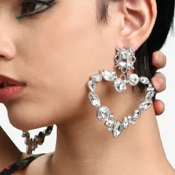 Sohi silverplated drop earrings for women image 3