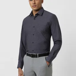 Van Heusen Navy Regular Fit Texture Shirt image 3