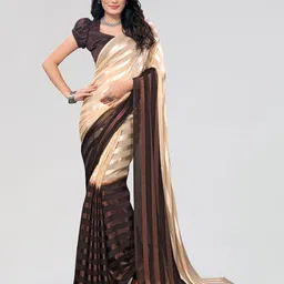 Moda Rapido Striped Printed Satin Saree With Unstitched Blouse Piece-picture-21