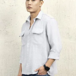 Hubberholme Men Cotton Long Sleeves Oversized Checked Double Pocket Shirt 16 image 3