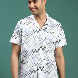 showoffff Showoff White Cotton Relaxed Fit Abstract Shirt-picture-32