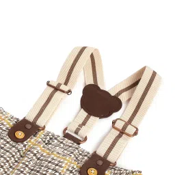 Chicco Boys Light Natural Regular Fit Chequered Trousers image 3