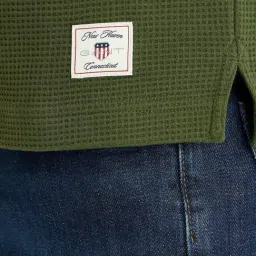 GANT Green Regular Fit Solid Polo T-Shirt image 5