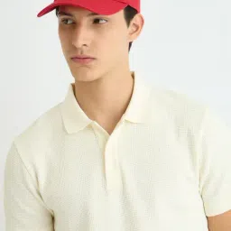 GANT Cream Regular Fit Solid Polo T-Shirt image 4