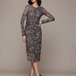 Label Ritu Kumar Black Printed A-Line Dress-picture-44