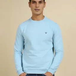 Allen Solly Blue Cotton Regular Fit Sweatshirt-picture-10