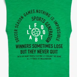 Koton Boys Varsity Printed Round Neck Cotton T-shirt image 1