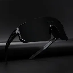 Voyage Black Polarised and UV Protected Lens Shield Unisex Sunglasses-picture-36