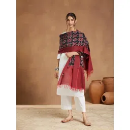 Fabindia Black Cotton Ikat Dupatta-picture-39
