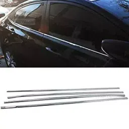 VBX Car Exterior Stainless Steel Lower Window Garnish Chrome Compatible for Honda IDtec Old Model Model - Set of 4 Pcs image 2