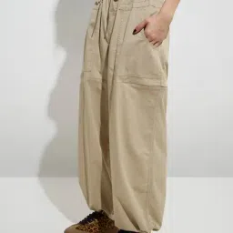 nuon women Nuon by Westside Beige High-Rise Cotton-Blend Joggers-picture-33