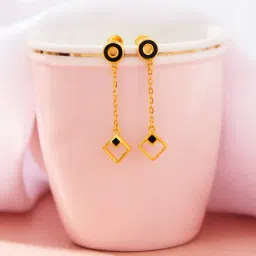 P.N.Gadgil Jewellers 18K Dual Shape Hoop & Huggie Gold Earring for Kids-picture-20