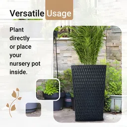 RUBOXA 2Pcs Black Textured UV ProtectedPlanters image 3