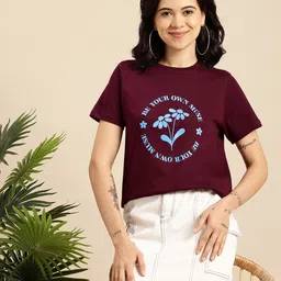 Mast & Harbour Typography Printed Bio Finish T-shirt image 1