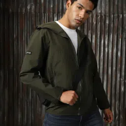 High Star Green Polyester Relaxed Fit Print Casual jackets image 4