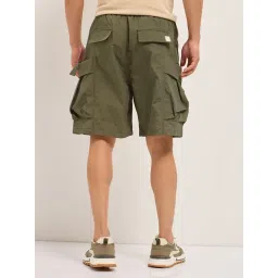 The Bear House Green Regular Fit Solid Shorts image 2