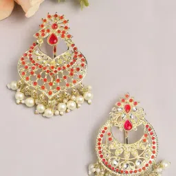 OOMPH Combo of 2 Gold Tone Ethnic Hair Bun Pin Juda Pin Jadau Floral Design-image-54