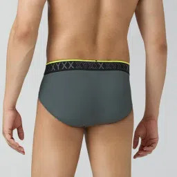 Xyxx Grey Nylon Solid Regular Fit Briefs image 2