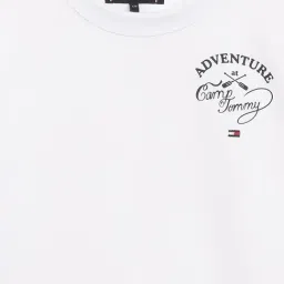 Tommy Hilfiger White Cotton Relaxed Fit Printed T-Shirt image 5