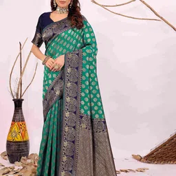 Moda Rapido Ethnic Motifs Woven Design Kanjeevaram Saree image 5