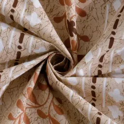 Klotthe Beige Cotton Printed 400 TC King Fitted Bedsheet with 2 Pillow Covers image 4