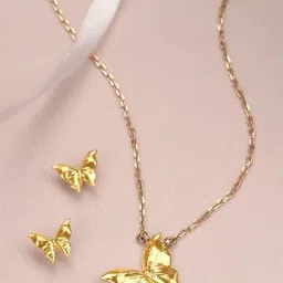 Mia by Tanishq Butterfly Magic 14k Gold Necklace Set-picture-11