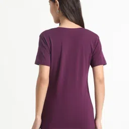 R&B Purple Cotton Regular Fit T-Shirt image 4