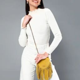 SASSORA TIARA Yellow Leather Small Cross Body Bag-picture-3