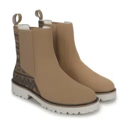 Yoho Women's Beige Chelsea Boots image 2