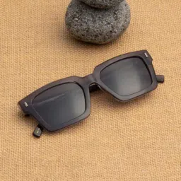 Ted Smith Black Square UV Protection Unisex Sunglasses image 5