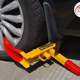 Auto Pearl Security Adjustable Anti Theft Yellow, Red Wheel Clamp Lock Compatible with Volvo V40 image 5