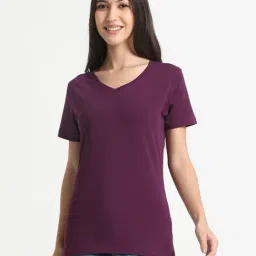 R&B Purple Cotton Regular Fit T-Shirt image 3