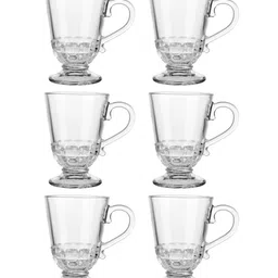 Nestasia Transparent Textured Glass Transparent Glass Set of Cups and Mugs image 4