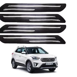 SCA Rubber Car Side Bumper Protector Guard with Double Chrome Strip for Creta Type1 All Model Black (Set of 4)-picture-37