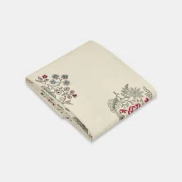 Fabindia Nazm Beige & Red Floral Printed Door Curtain image 3