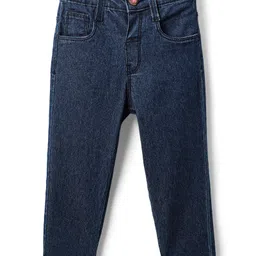 Babyhug Cotton Denim Full Length Washed Jeans With Stretch - Navy Blue-picture-38