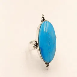 Shrim jewels German Silver-Plated Turquoise Studded Hypoallergenic Vintage Bohemian Ring-image-6