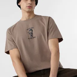 The Souled Store Men Graphic Printed Round Neck Cotton Relaxed Fit T-shirt-image-88
