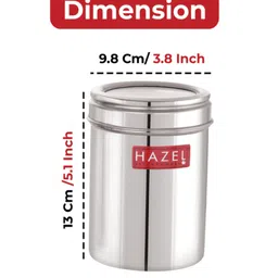 HAZEL Stainless Steel Kitchen Container with Transparent Lid Top See Through Kitchen Container Set with Matt Finish Multipurpose Container for Kitchen Storage Silver - 800 ml image 3