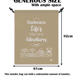 Aura Brown & Black 2 Pieces Printed Foldable Water Resistant Multi-Utility Laundry Bags image 4