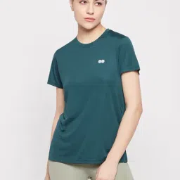 Clovia Teal Active T-Shirt-image-35