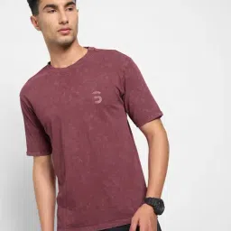 Sf Jeans By Pantaloons Maroon Cotton Relaxed Fit T-Shirt-picture-26